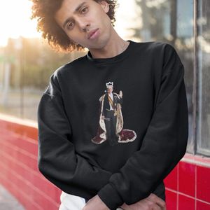 Zwarte Koningsdag Trui Willem Alexander - Maat M - Uniseks Pasvorm - Oranje Feestkleding