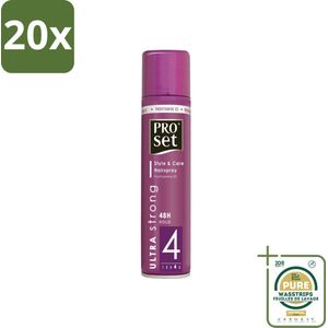 20 x Proset - Haarspray - Ultra Sterk - 48 uur Werking - 250 ml - Grootverpakking - Haarspray - 48 Uur Fixatie - Ultra Sterk - ProVitamine B5 - Langdurige Hold