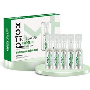 Motto Plus Professional Collagen & Protein Haar Ampullen - Intensieve Herstelkuur voor Beschadigd & Behandeld Haar - Collageen & Proteïne Verzorging - Alle haartypen - 5 stuks × 10 ml