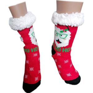 Kerstsokken - Warme wintersokken - Thermo - Gevoerd - Uniseks - Maat 39-46 -Huissokken - Antislip - Cadeau - Kerst