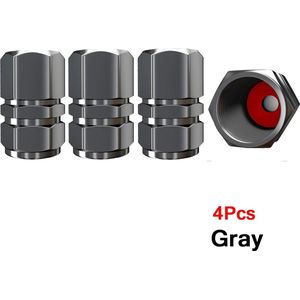 Ventieldoppen - Auto - Motor - 4 stuks - Aluminium - Autowiel Ventiel Doppen - Band - Velg - Steel Covers - Auto Stofdichte Band Cap - Voor Auto en Motoren - Donker Grijs