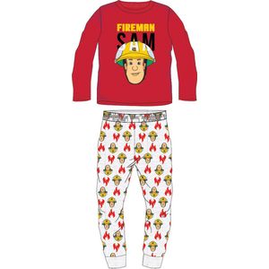 Brandweerman Sam pyjama - maat 128 - Fireman Sam pyjamaset - rood / grijs