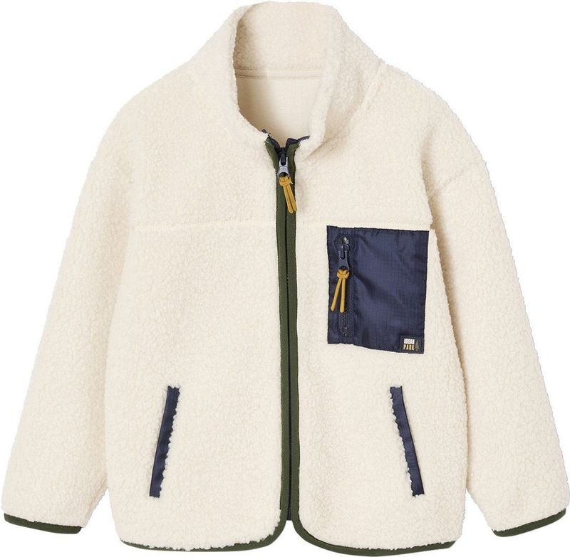 Vertbaudet - Sherpa Vestje - Jongens - Lange Mouwen - Ritssluiting - Zak met Ritssluiting op de Borst