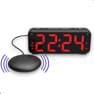 Prostec® Trilwekker voor Slechthorenden en Doven – Digitale Wekkerradio met Trilkussen – Bed Shaker Alarmklok met Luid Alarm, Snooze en LED Display – Wekker voor Diepe Slapers en Gehoorproblemen