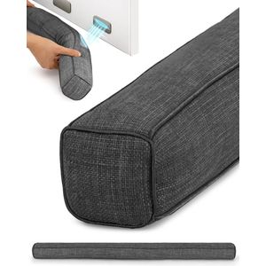 Beautissu 2x Magnetische Tochtstopper Deur 80 cm – Energiebesparende Koudeblokker Tochtstrip Voor Deuren – Tochtrol Donkergrijs – Tochtstopper Stof Voor Ramen & Deuren met Magneet – Levante