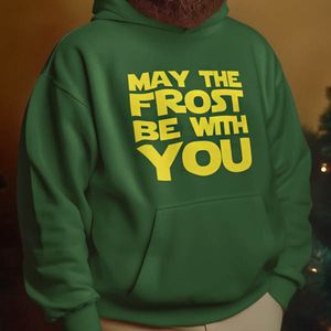 Foute Kerst Hoodie Groen May The Frost Be With You XS