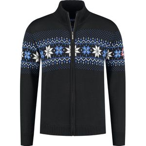 John Brillant Noors heren vest Merino - fijn gebreid - Merino wol - zwart