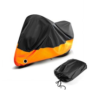 Motorhoes & Scooterhoes - Scooterhoes - Waterdicht - Motorhoes Waterdicht Buiten - 265 x 105 x 125 cm - Scooter Hoes - Geschikt Voor Binnen en Buiten - Universeel - stofdicht -motorfiets regenjas - zwart - oranje