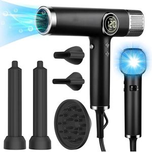 T&L Store® Föhn - 110000 RPM - 1600W - Temperatuurregeling - Diffuser - Thermostaat - Warme en Koude Lucht - Infrarood - Zwart