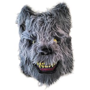 Halloween Masker Wolf - One Size Volwassen - Grijs