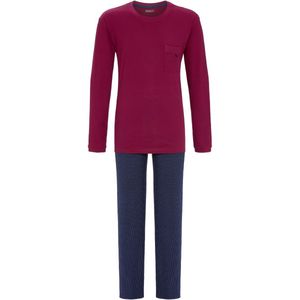 Comfortabele rood-blauwe herenpyjama - Rood - Maat - 56