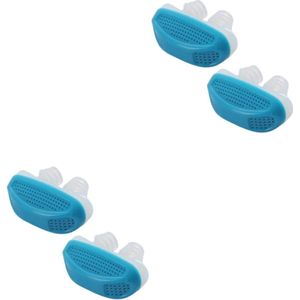 Anti-snurk neusklemmen, 4-delige set, blauw, helpt bij het verminderen van snurken voor een betere nachtrust