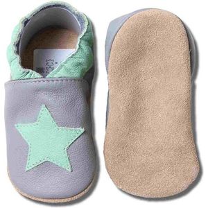 Hobea Licht Grijs babyslofje muis