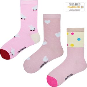 Sokken - Meisjes - roze - 3 pack - HQ - 31/34