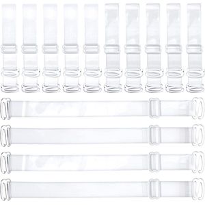 Allecto plus - Doorzichtige Beha-bandjes voor Vrouwen en Meisjes - Verstelbaar - Onzichtbare Schouderriem - Dansers - Set van 6