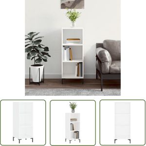 The Living Store Dressoir 34,5x32,5x90 cm bewerkt hout wit - Dressoir - Commode - Opbergkast - Houten Dressoir - Witte Dressoir