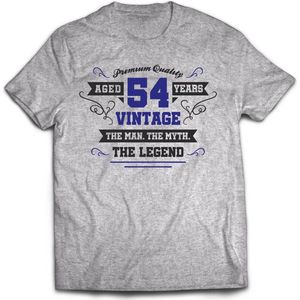 54 Jaar Legend - Feest kado T-Shirt Heren / Dames - Antraciet Grijs / Donker Blauw - Perfect Verjaardag Cadeau Shirt - grappige Spreuken, Zinnen en Teksten. Maat M