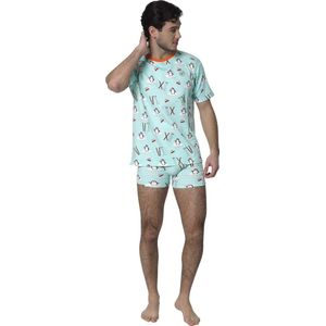 Happy Pyjama's slaapshirt heren maat: M (S-XL) - superleuke Slaapshirt plus Boxer in het thema Winter - comfortabele fit