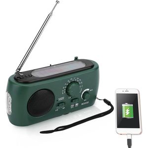 Radio - Overlevingsbatterijradio, AM/FM Batterijradio met LED Zaklamp, Noodtelefoonlader, Voor Huis en Kamperen Buiten, Wandelingen