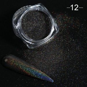 Holografische Nagel Glitter Poeder Zwart - Nail Art – Rhinestones - Nagelversiering