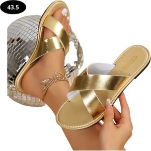 Bovista Slippers Dames - Teenslippers - Flip Flops - Comfortabel - Zomer - Goud 40