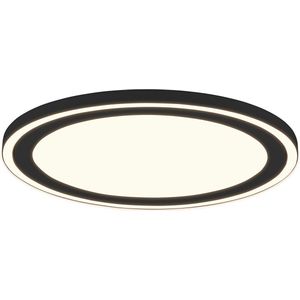 LED Plafondlamp - Plafondverlichting - Trion Coman - 29W - Warm Wit 3000K - Rond - Mat Zwart - Kunststof