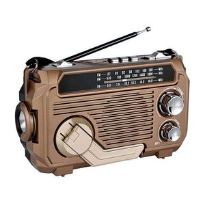 Zonne-energie handcrank noodradio met Bluetooth-luidspreker - met AM FM SW draagbare radio op zonne-energie - opwindbare zaklamp telefoonoplader, voor noodgevallen en overleving - koper