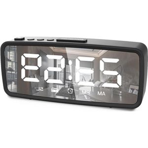 Allecto Plus - Radio wekker met FM-bereik, 15 niveaus volume, luide wekker voor senioren en zware slapers, 2 ringgeluiden, batterij- en kabelvoeding, zwart - Ideaal voor thuis