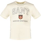 Gant - Graphic T-shirt - Crème - Katoen - Korte Mouwen
