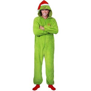 Chaks - Grinch Jumpsuit - Eendelig - Felgroen - Met Capuchon