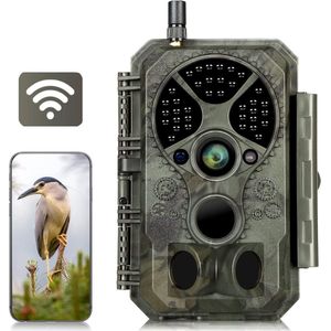 2MP 1296P WiFi Wild Camera met Bluetooth Nachtzicht IP66 Waterdicht 120° Breedbeeld, 0.1s Activatietijd, voor Observatie en Monitoring