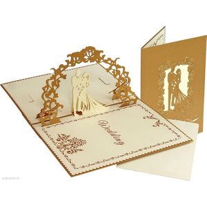 Popcards popupkaarten - Trouwkaart Trouwen Huwelijkskaart Huwelijk  Jubileum pop-up kaart 3D wenskaart