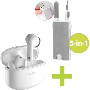 imoshion Aura Pro Draadloze In-Ear Oordopjes Inclusief 5-in-1 Reinigingskit - Oortjes Draadloos - Earbuds Wireless Bluetooth - Active Noise Cancelling - Wit