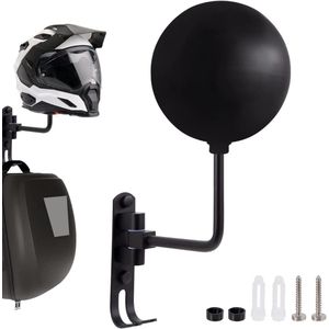 Helmhouder - Helm Houder - Helm Kapstok - Helm Standaard - Motorhelm Steun – Wandsteun Ophangsysteem – Draaibare Houder - Zwart