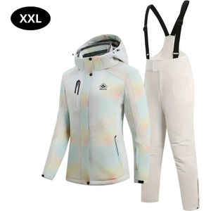 Nivard Ski Suit - Skipak - SkiBroek - Wintersport - Skijas - Dames - 2-Delig - Beige - Maat S