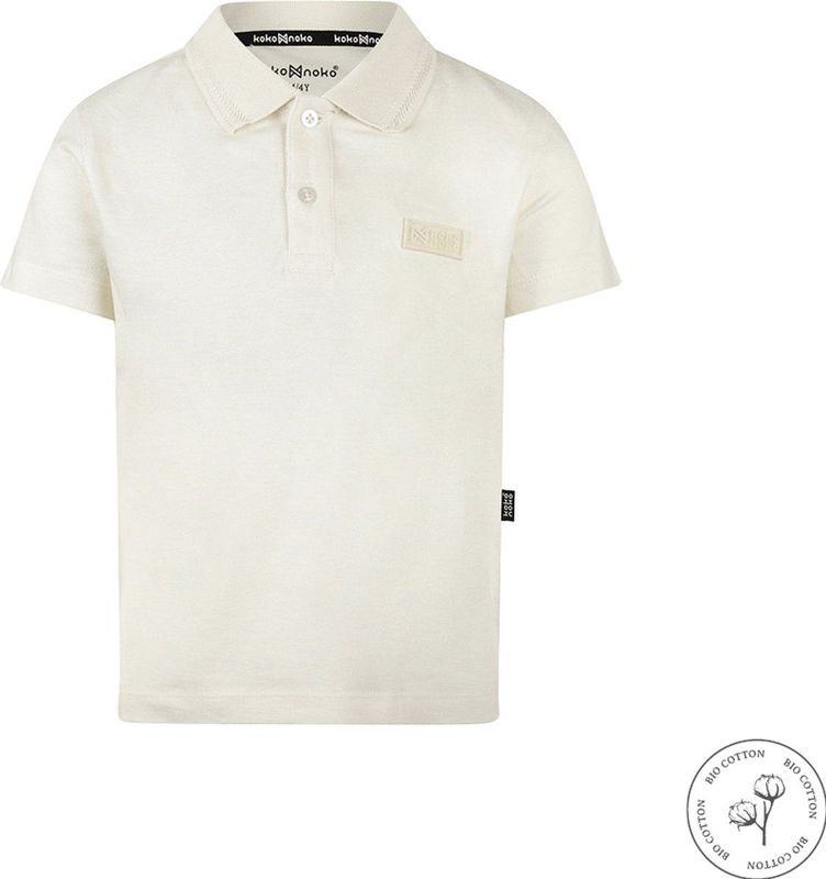 Koko Noko - Bio Cotton - Polo Shirt Korte Mouw - Off white - Maat 92