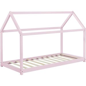 In And OutdoorMatch Kinderbed Ralph - Houten bed - Huisbed - 90x200 cm - Roze - Grenenhout - Voor meisjes - Voor jongens - Voor kinderen