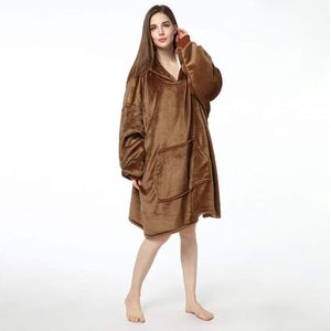 | Hoodie Blanket | | oversized deken | | capuchon deken | | winter trui | | Slaapkleding | Brons/Bruin | CADEAU