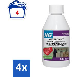 HG - Wasruimte - Waterdicht Katoen, Linnen & Wol - Voor Hand & Machine Was - 300 ml - Voordeelverpakking - 4 stuks