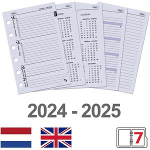 Kalpa 6237-24-25 Pocket 6 Ring Agenda Planner Inleg 1 Week per 2 Paginas NL EN 2024 2025