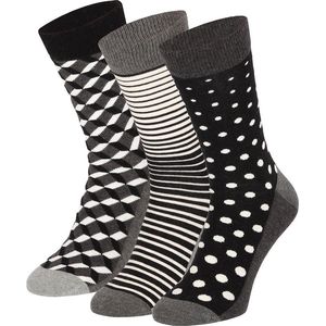Kleurrijke heren sokken grijs-zwart (2x3 Paar) 40/46