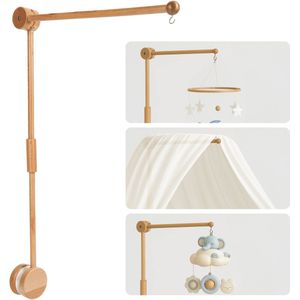 Lyxus - Piekstok - Beukenhout - Mobielhouder in 3 standen - Muziekarm voor Baby - Hemelstok