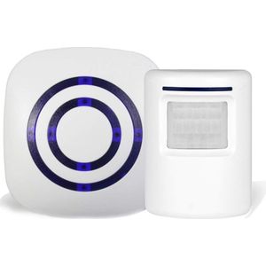 Draadloze Deurbel met Ontvangers - Toegangsmelder - Winkelbel - Plug & Play - Bewegingsmelder Met Sensor - Geschikt Voor Winkels & Woonhuizen - Wit