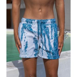 SEA'SONS - Zwembroek Jongens - Kleurveranderend - Creativity Print - Blauw Wit - Maat 92/98