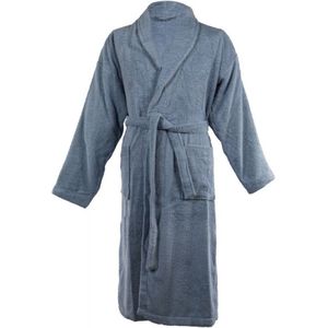 TISECO - Badjas LINDU - katoen - badstof, met zakken - XXL, blauw