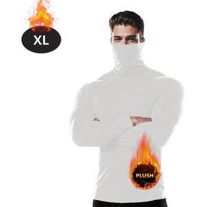 Nivard Thermokleding Heren - Thermoshirt - Gezichtsverwarming - Nekverwarming - Winter - Lange Mouwen - Wit - XL