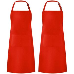 2-delige schortenset, rood