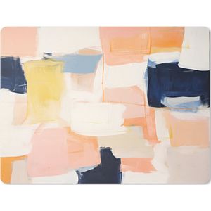Muismat XXL - Bureau onderlegger - Bureau mat - Kunst - Abstract - Roze - Pastel - 80x60 cm - XXL muismat