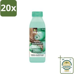 20 x Garnier - Fructis Hair Food Aloe Vera - Shampoo - Normaal tot Droog Haar - 350 ml - Grootverpakking - Aloe Vera Shampoo - Droog Haar - Normaal Haar - Hydratatie - Vegan Shampoo