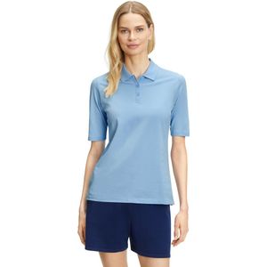 FALKE Basic Pique Polo zacht huidvriendelijk katoen polo shirt dames blauw - maat XS
